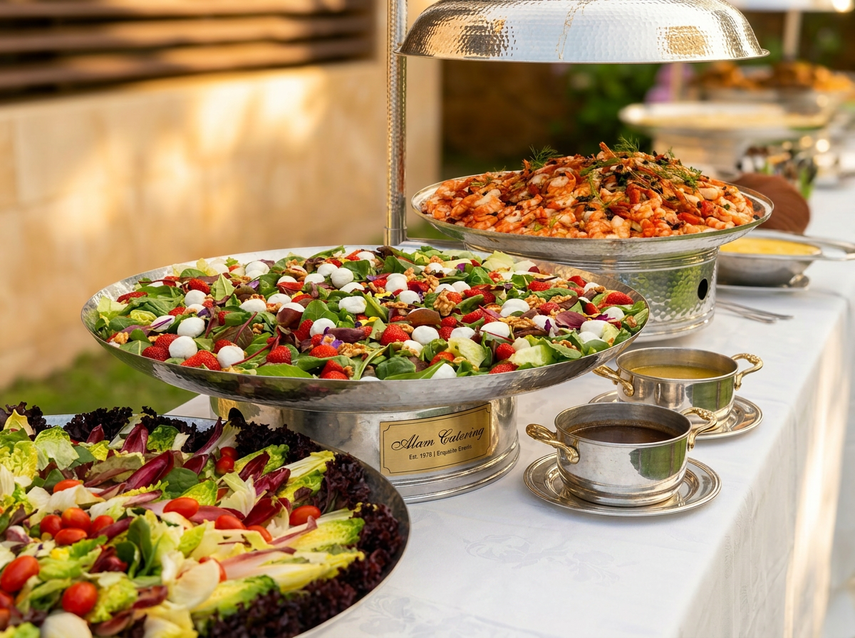 Elegant wedding catering table in Lebanon